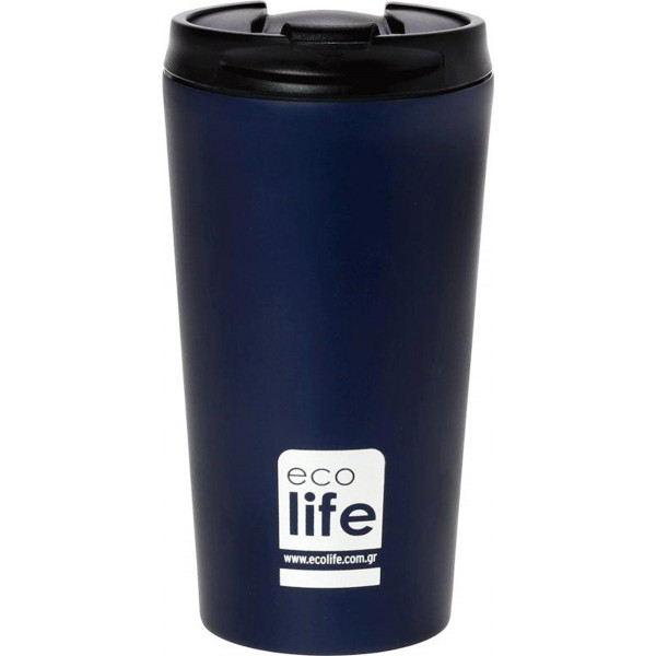 EcoLife Blue Black Matte — Thermos ποτήρι 370 ml