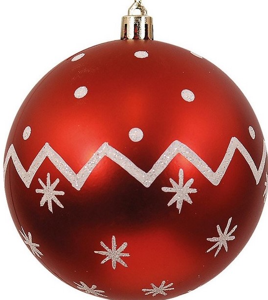 Katoikein Deco 50190115 κόκκινες πλαστικές μπάλες 10 εκ., σετ 4