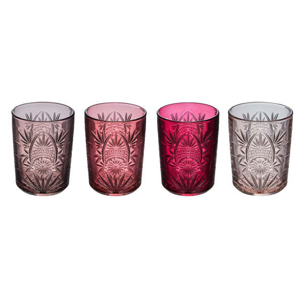 S-D Ayla Pink — Ποτήρια νερού 350ml, σετ 4 τεμαχίων