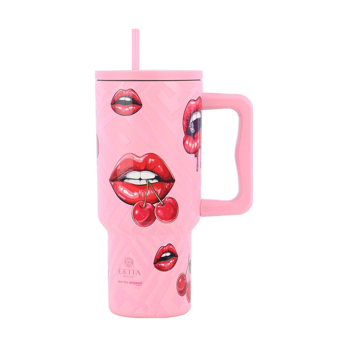 Estia Save the Aegean Straw Tumbler XL 900 ml Blush Pop