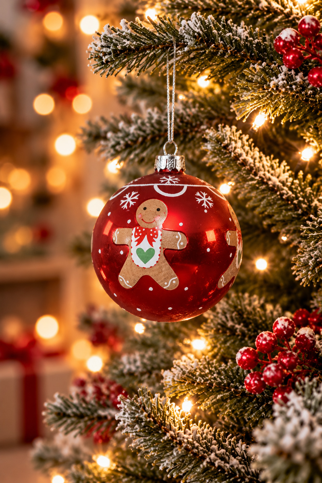 Γυάλινη μπάλα με σχέδιο Gingerbread