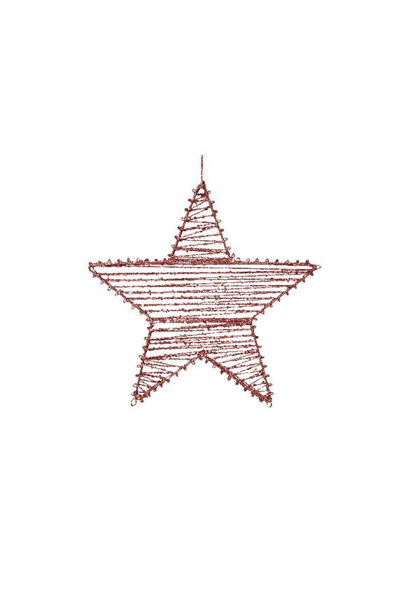 Κρεμαστό αστέρι με glitter, 25 εκ.