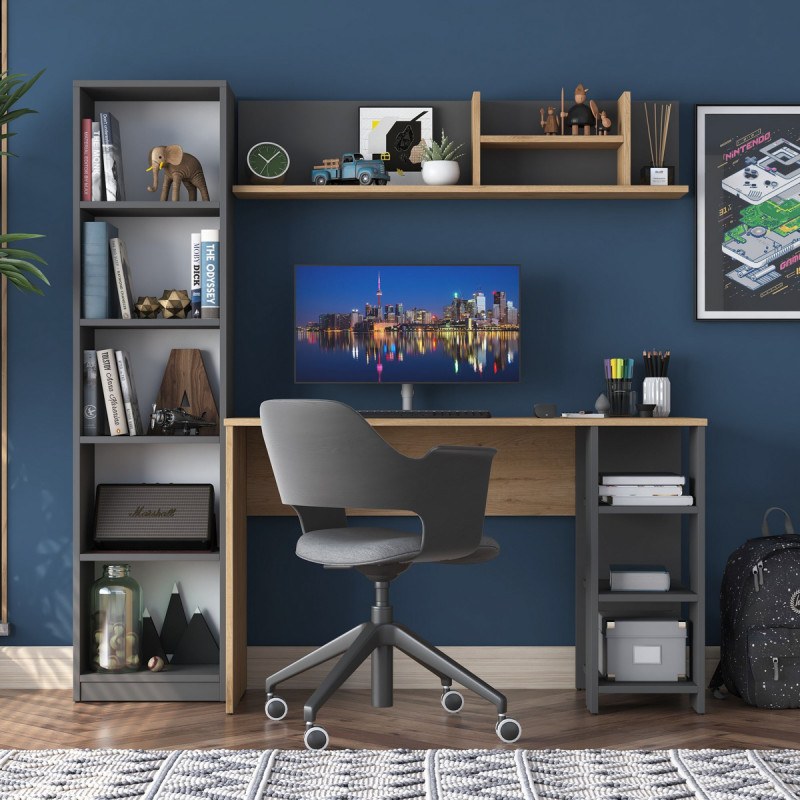 Hanah Home HA125-2699 Γραφείο με βιβλιοθήκη και ράφι